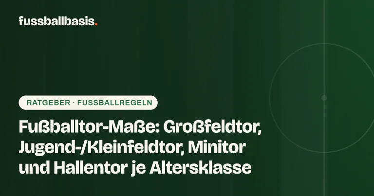 Titelbild: Fußballtor-Maße: Großfeldtor, Jugend-/Kleinfeldtor, Minitor und Hallentor je Altersklasse